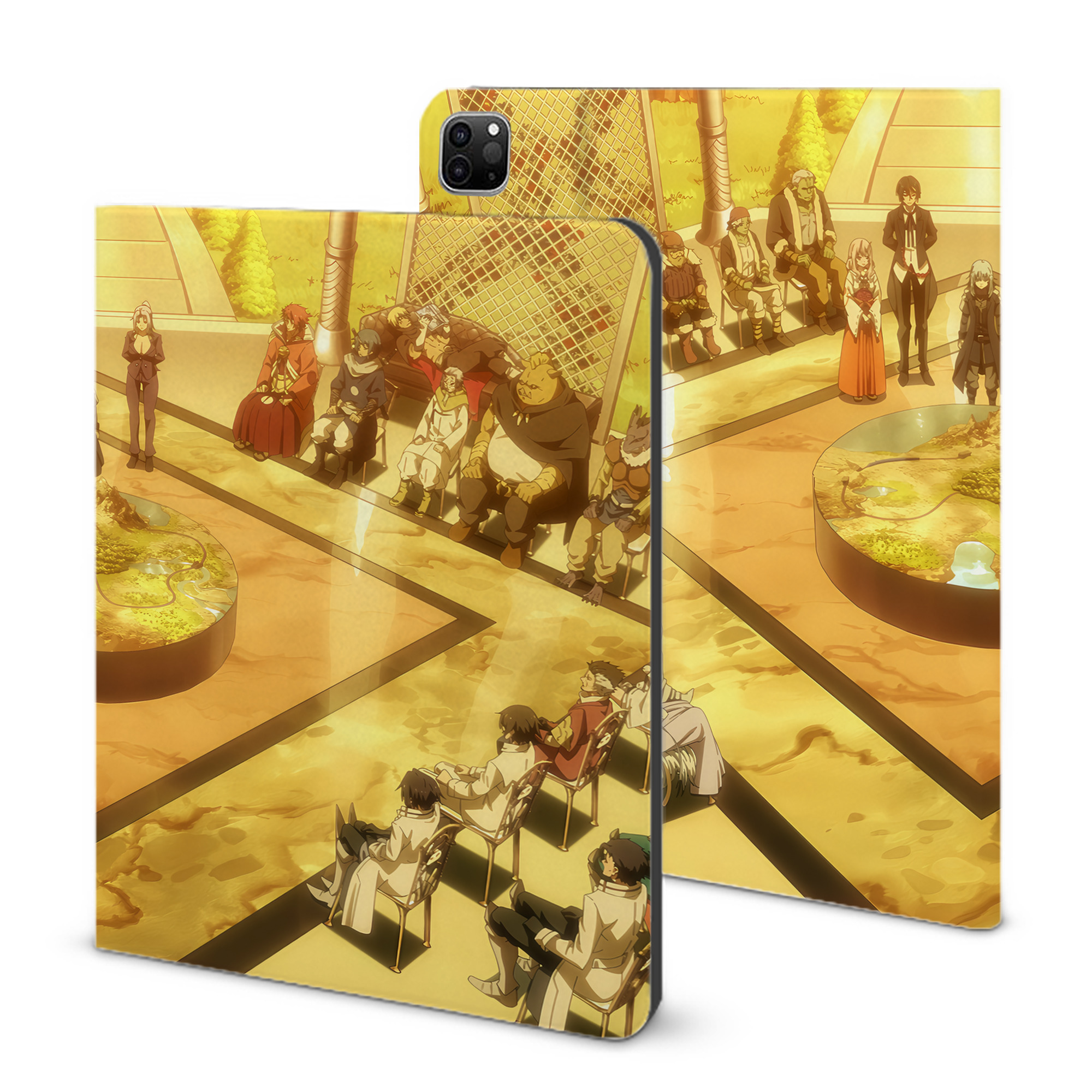 （画像用） 転スラ Regarding Reincarnated to Slime IPad ケース ブック型 PUレザー TPU 耐衝撃 軽量 薄型 ペン収納なし 全面保護 IPad 各モデル対応